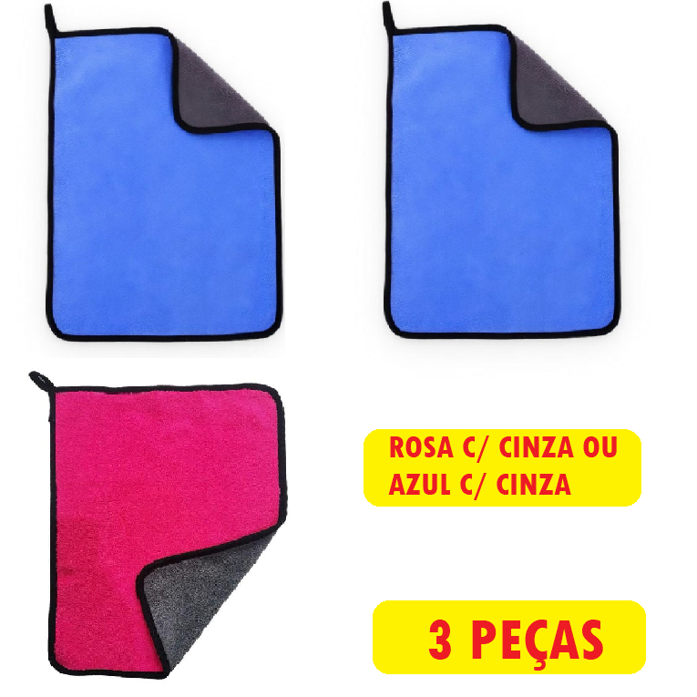 Toalha Pano Limpeza 2 Lados Limpar Carros sem Arranhar Multiuso De Microfibra Macia