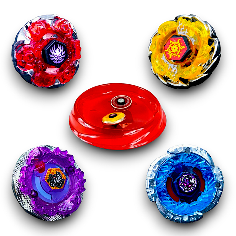 Kit 4 Beyblade Metal Com Led 5D + 2 Lançadores + Arena Para Combate