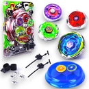 Kit 4 Beyblade Metal Com Led 5D + 2 Lançadores + Arena Para Combate