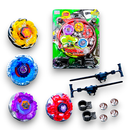 Kit 4 Beyblade Metal Com Led 5D + 2 Lançadores + Arena Para Combate