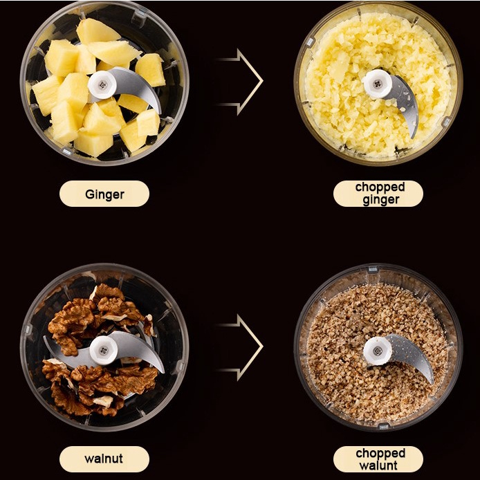 Mini Processador Triturador Sem Fio Elétrico De Alimentos Para Legumes Alho Gengibre 250ML