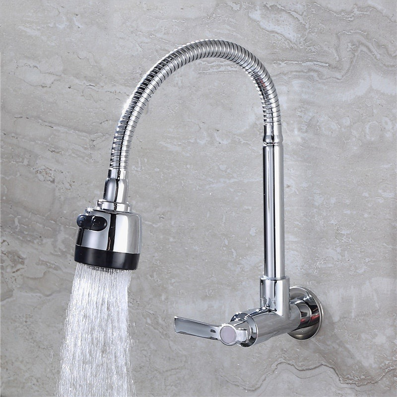 Torneira de inox prata, estilo chuveiro com rotação 360°