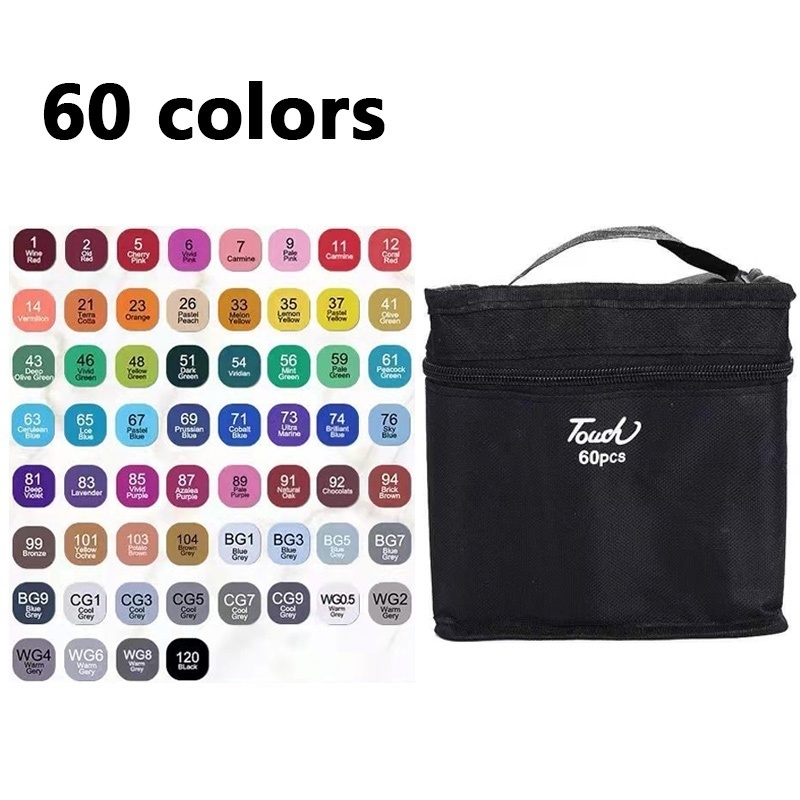 Kit de Canetas Marcadoras de Cabeça Dupla – 36/60/80/100/120/168 Peças