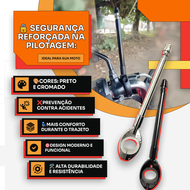 Antena Corta Pipa Moto Retrátil Anti Cerol Aço Inox Guidão