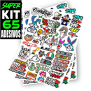 Kit 65 Adesivos Para Capacete Carro Bike Moto Prova D'Água
