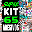 Kit 65 Adesivos Para Capacete Carro Bike Moto Prova D'Água