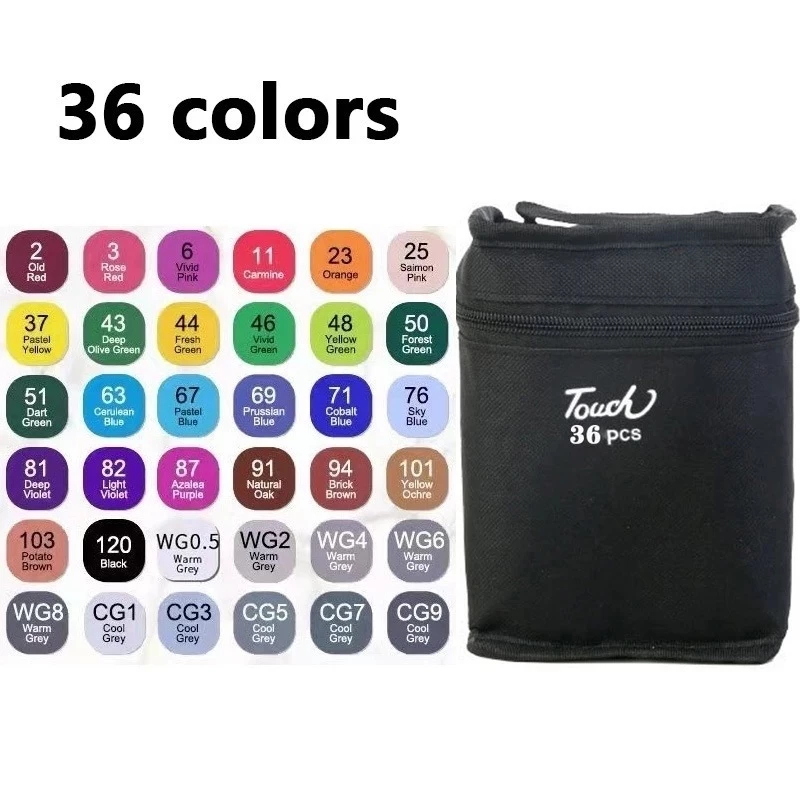 Kit de Canetas Marcadoras de Cabeça Dupla – 36/60/80/100/120/168 Peças