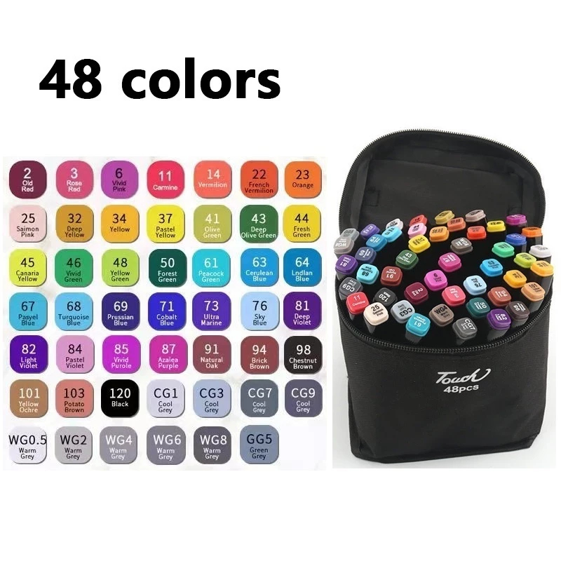 Kit de Canetas Marcadoras de Cabeça Dupla – 36/60/80/100/120/168 Peças