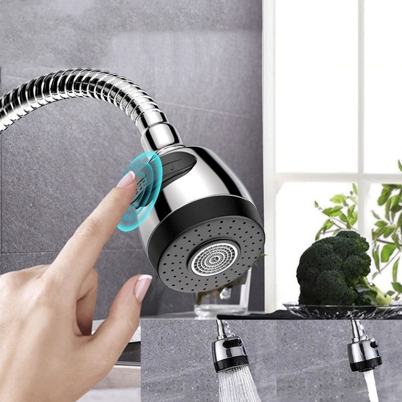 Inox Prata Torneira Com Chuveiro Com Rotação De 360° Cozinha Luxo Parede Promoção