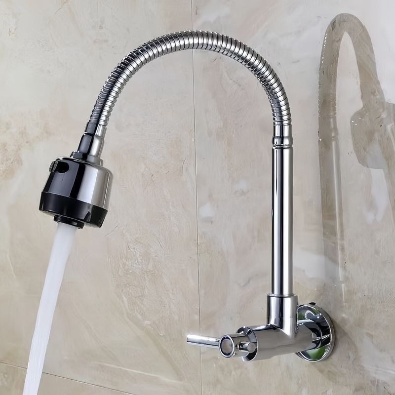 Inox Prata Torneira Com Chuveiro Com Rotação De 360° Cozinha Luxo Parede Promoção