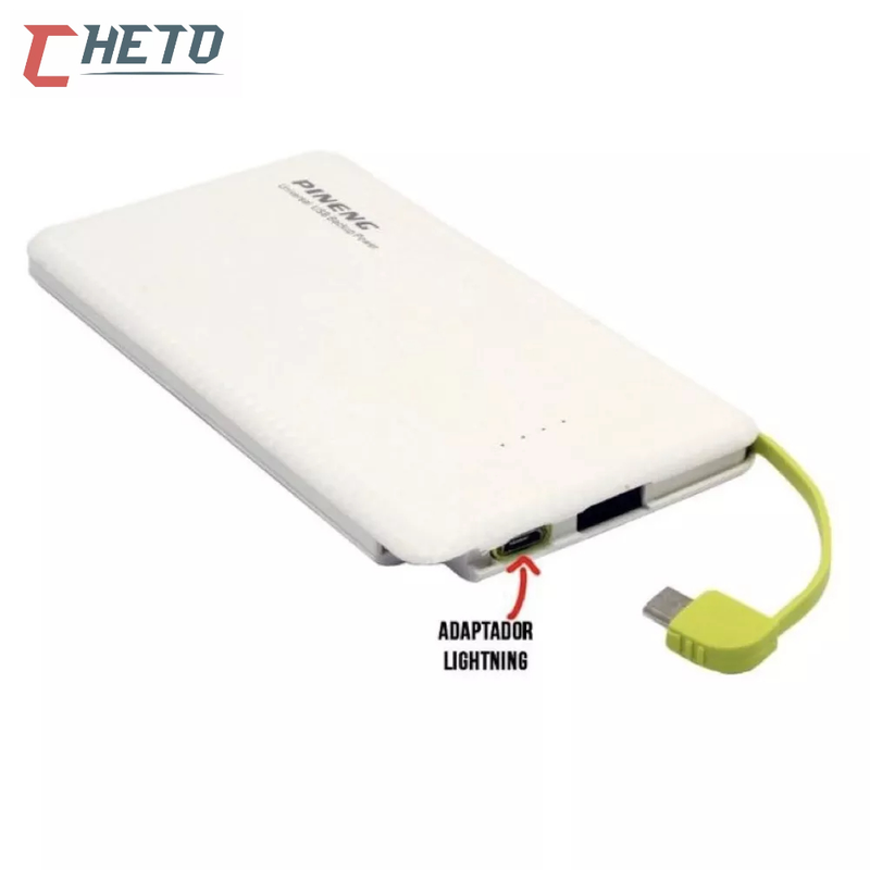 Carregador Portátil Pineng Power Bank 10.000mah,5000mah com adaptador iPhone,V8