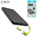 Carregador Portátil Pineng Power Bank 10.000mah,5000mah com adaptador iPhone,V8