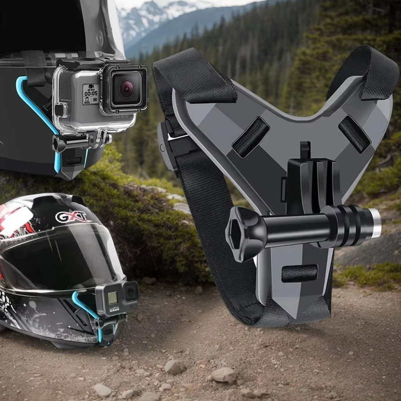 Suporte De Capacete Para Câmera De Ação E Celular Queixo Gopro Sjcam