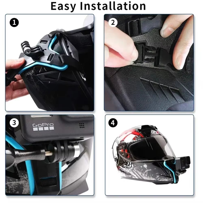 Suporte De Capacete Para Câmera De Ação E Celular Queixo Gopro Sjcam