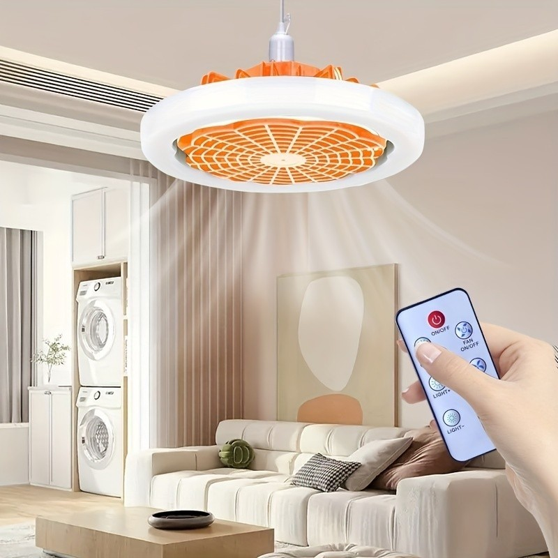 Ventilador De Teto Fechado Com Luz , Conjunto De mini Lâmpada De 10,2 Polegadas , Branca 30W, Resfriamento