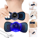 KIT Mini Massageador EMS Cervical Estimulador Elétrico De Pescoço Portátil Para Alívio Da Dor Muscular