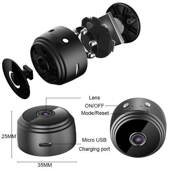 Kit 1/2/3/4 Câmeras A9 HD Mini com visão noturna Wifi Câmera 1080P Vigilância