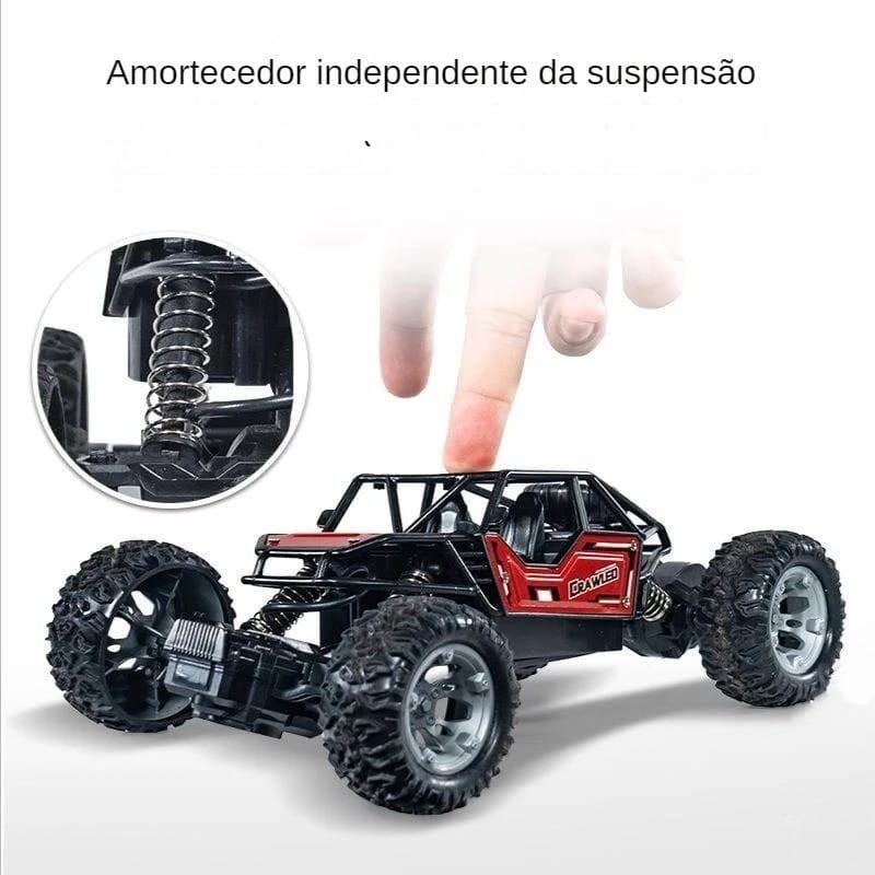 Brinquedo Carrinho Rock Crawler Off Road Recarregável de Controle Remoto