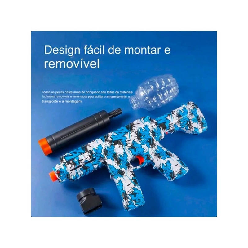 Arminha Automática Modelo M416 / AK-47 / MP5 / IMR - Com Silenciador e 5000 Bolinhas e Dardos com Ventosa + Acessórios