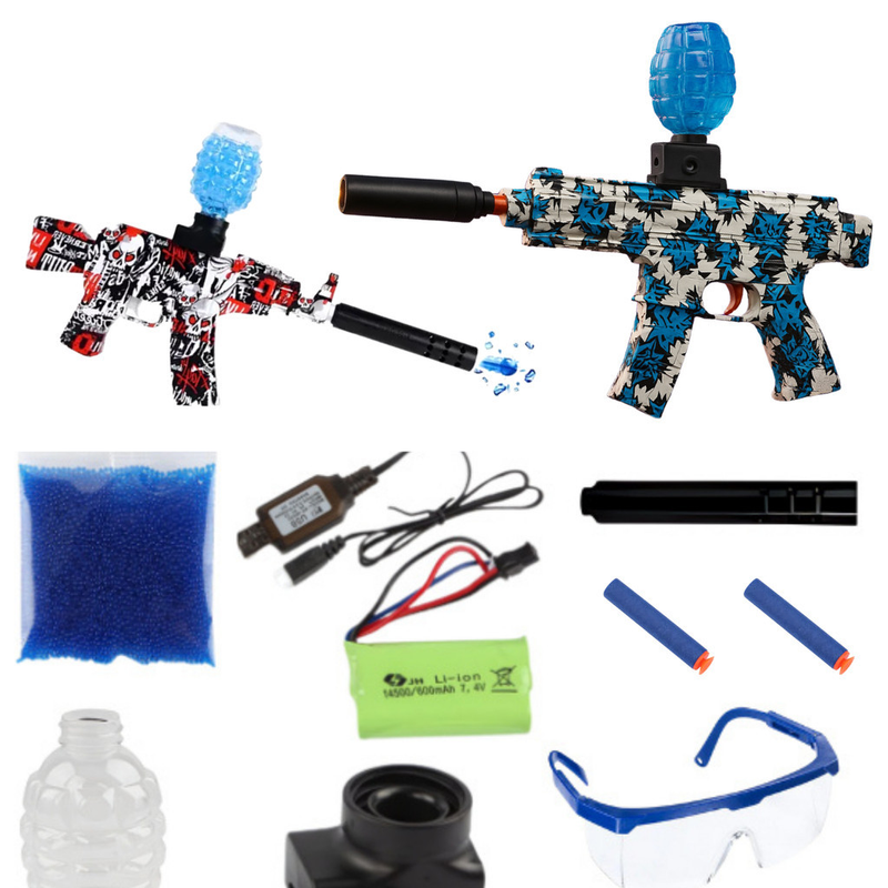 Arminha Automática Modelo M416 / AK-47 / MP5 / IMR - Com Silenciador e 5000 Bolinhas e Dardos com Ventosa + Acessórios