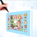 Livro De Colorir Capa Dura Caderno de Desenho 50 Páginas