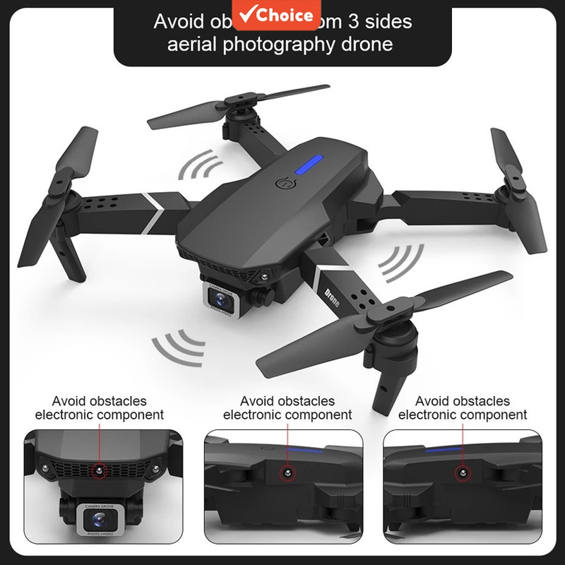 E88 Pro Drone HD Câmera Dupla Posicionamento WiFi FPV Altura Manter Profissional Quadricóptero RC