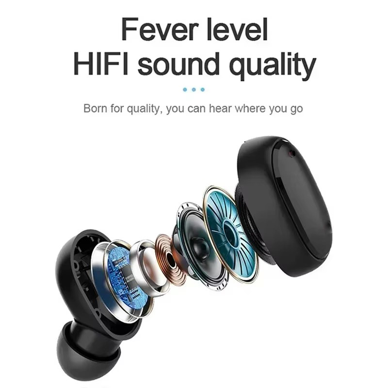 E6S Cor Preta Fones De Ouvido Sem Fio TWS Bluetooth Com Microfone Estéreo Som Cancelamento Ruído LED Display Digital Fon