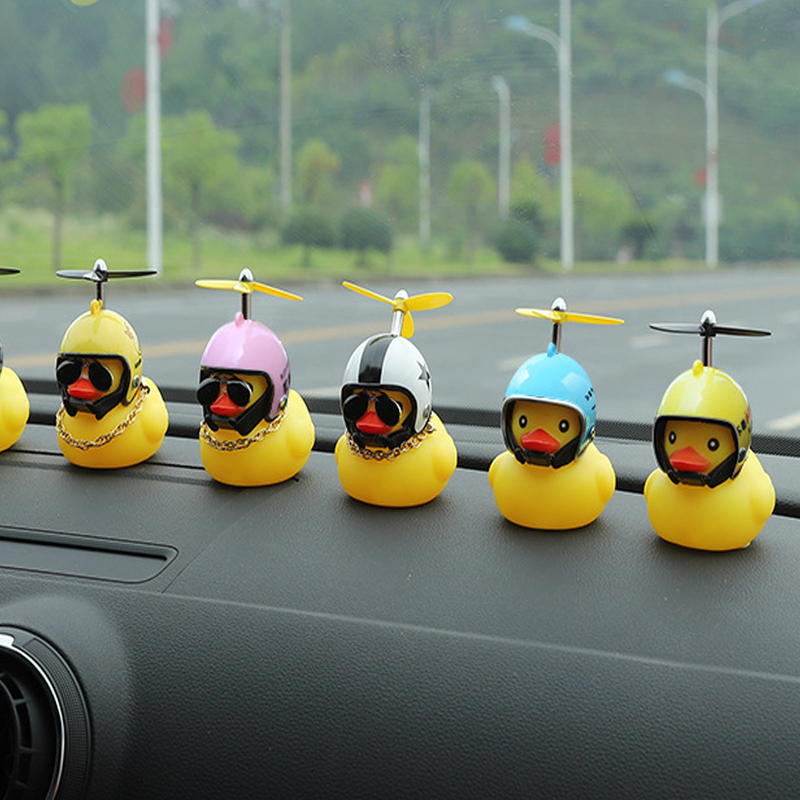 1 Peça Decoração De Carro De Pato Amarelo – Capacete Fofo E Acessório De Bicicleta , Brinquedo De Banho Para Diversão Em